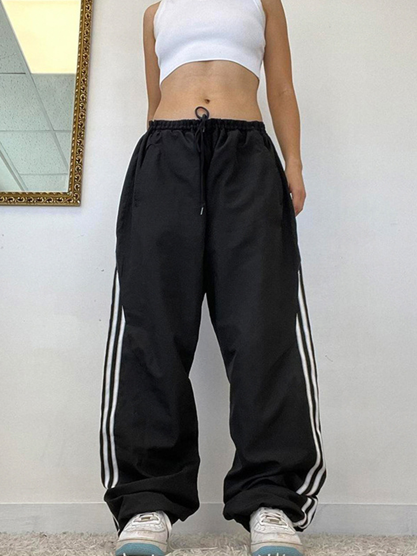 Women Low Waist Flare Pants Y2k Drawstring Ruched Long Trousers Elastic  Casual Streetwear Slim Bandage Bottoms Fashion Clothing - Pants & Capris -  AliExpress