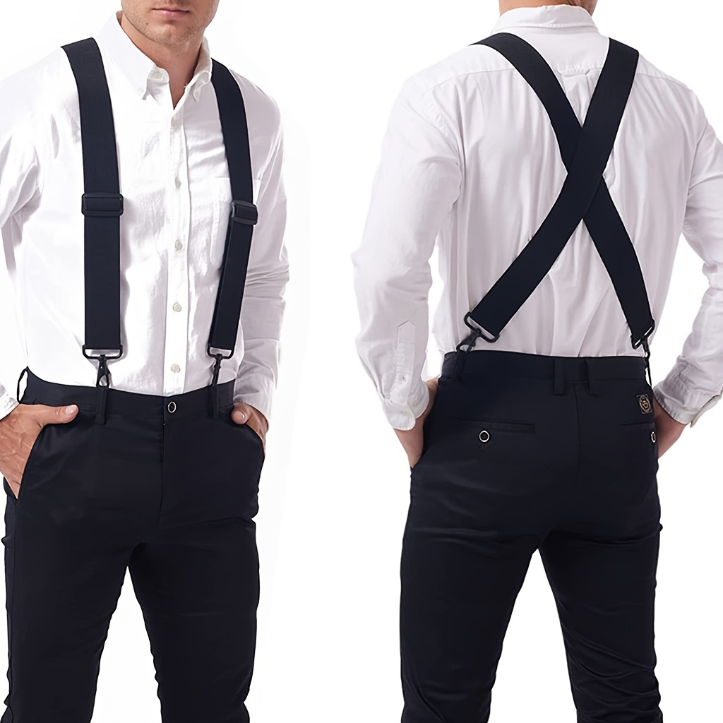 Men's Casual X shape Adjustable Elastic Suspenders Braces - Temu