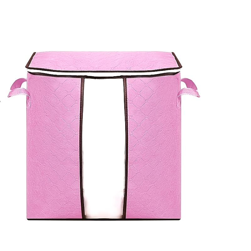 Unique Bargains Storage Bag Comforters Bags Foldable Containers With Handle  & Zipper Pink 2 Pcs : Target