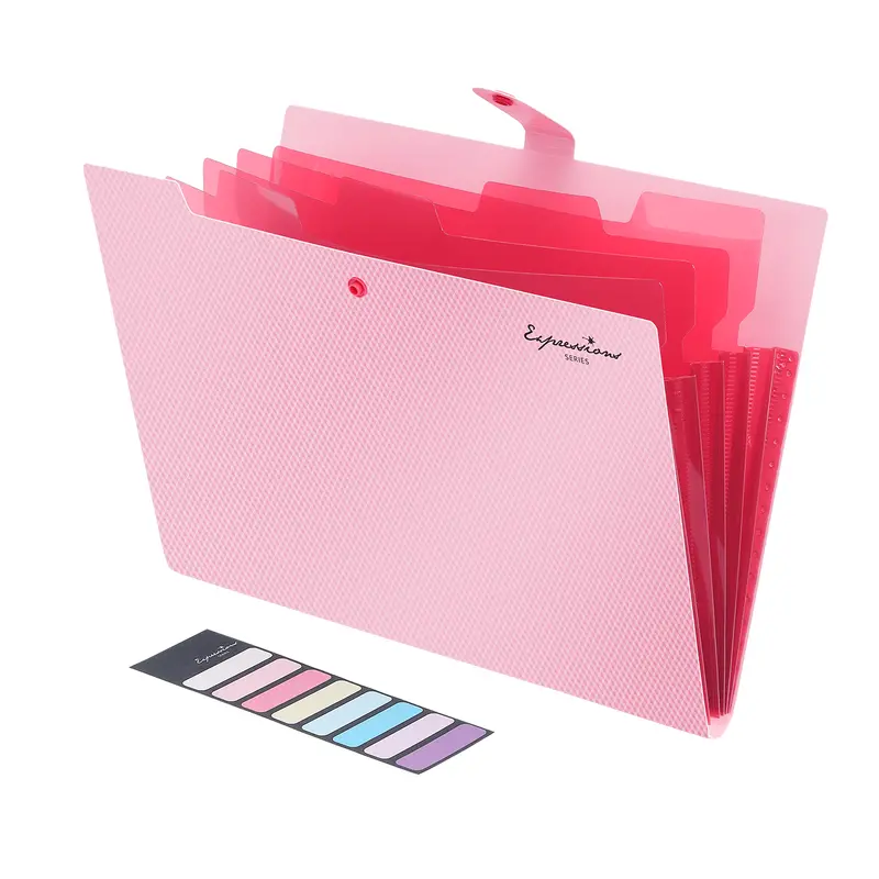 Organize Your Life With This Cute 5-Pocket Expanding File Folder - Perfect For Home, School, And Office!