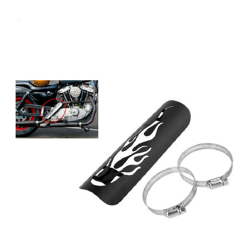 TEMU Protection de chaleur universelle pour échappement moto modifié à flamme, couvre-tuyau pour dirt bike, compatible , , , Yamaha Cruiser