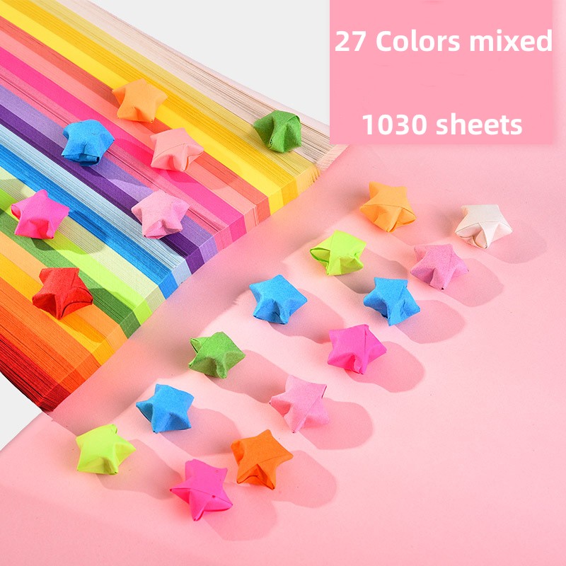 210 fogli di carta Origami luminosa Star s 10 colori strisce Lucky Star  Decor carta pieghevole