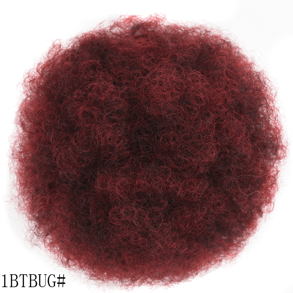 Short Afro Kinky Curly Ponytail Hair Extensions Clip On Drawstring Bun