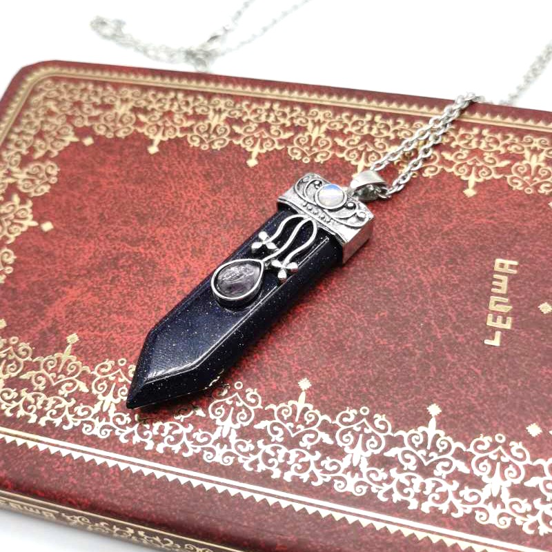 Chakra Arrow Shield Quartz Pendant Necklace