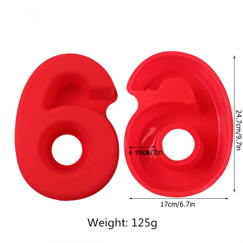 1Pcs Oversized 10-Inch Silicone Cake Pan (10-Inch)Number Cake Mold 3D Silicone Baking Letters Mold Number 1, Size: 1PC(1), Red