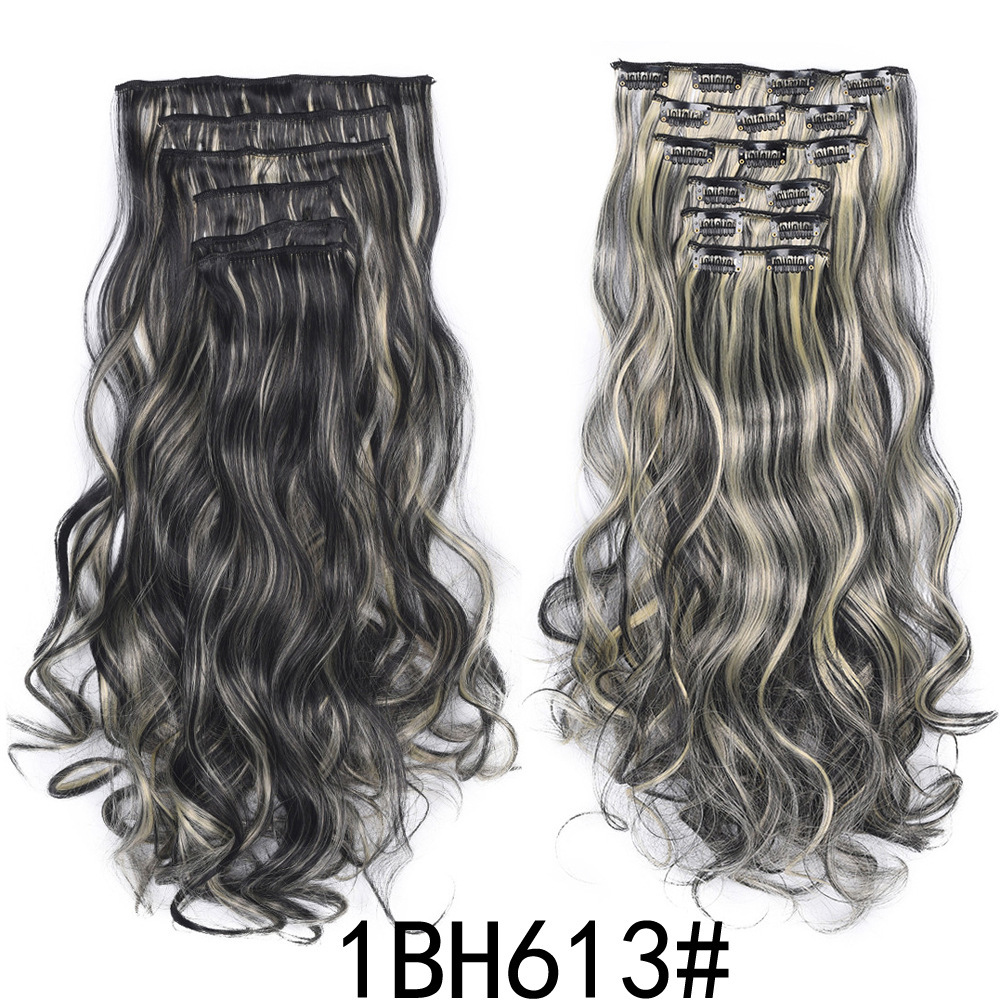 Long Straight Synthetic Hair Extensions Clips High Temperature Fiber Black  Blonde Hairpiece For From Pompousa, $19.1