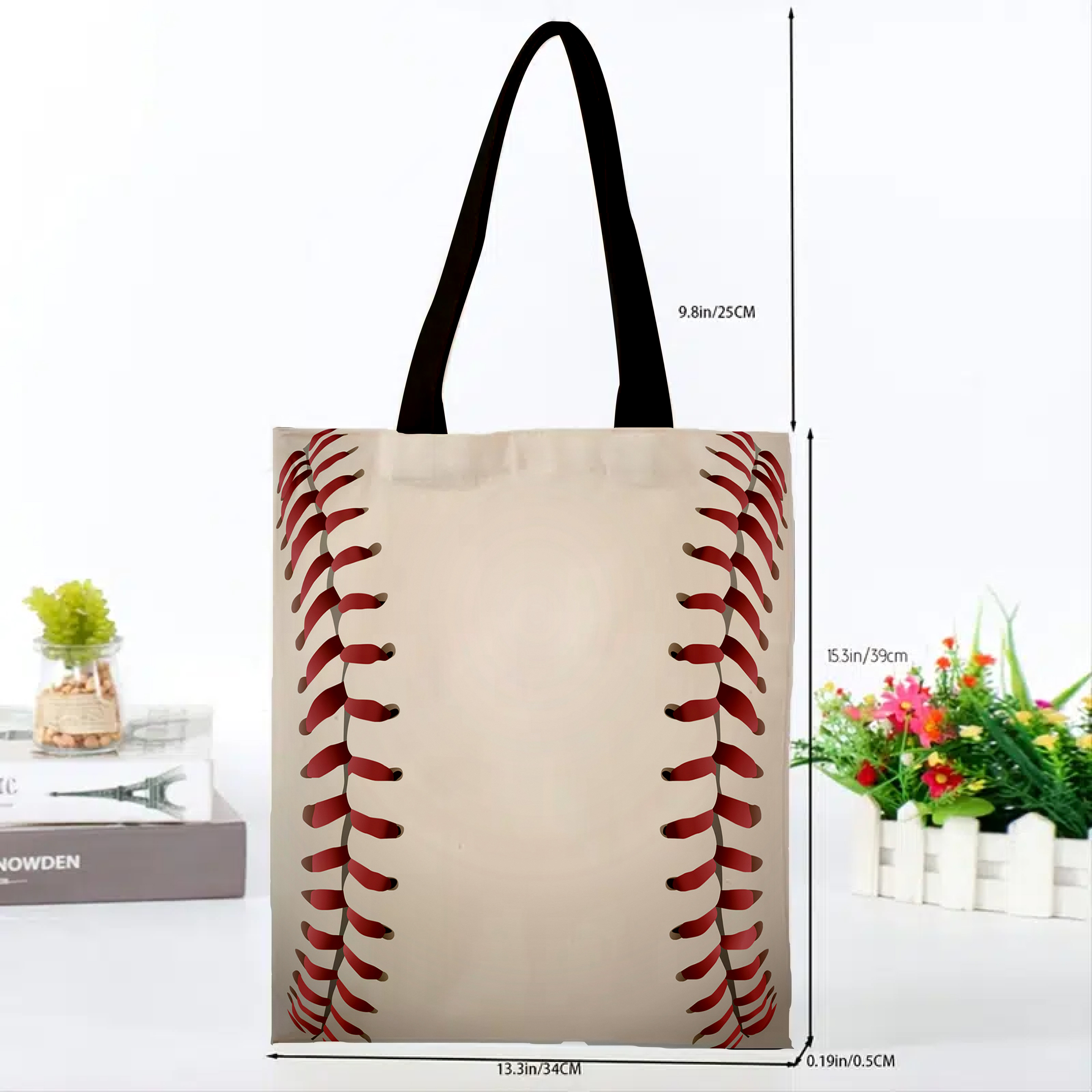 Baseball Pattern Print Canvas Bag Lightweight Shoulder Bag Temu