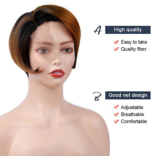  NMD&LR Short Wigs for Women, Temperament Fluffy Pixie Cut  Straight Hair Middle-Aged and Elderly Wigs for Women's Heat-Resistant  Natural Hair for Daily Use (Brown Lack) : Beauty & Personal Care