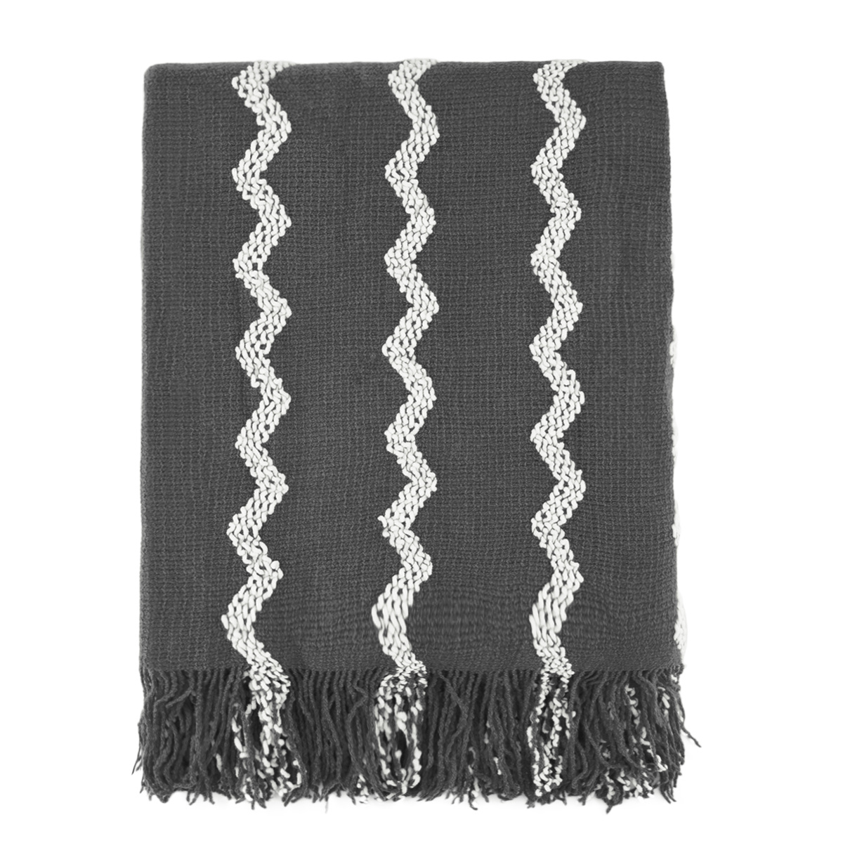 Black and white discount tassel throw blanket