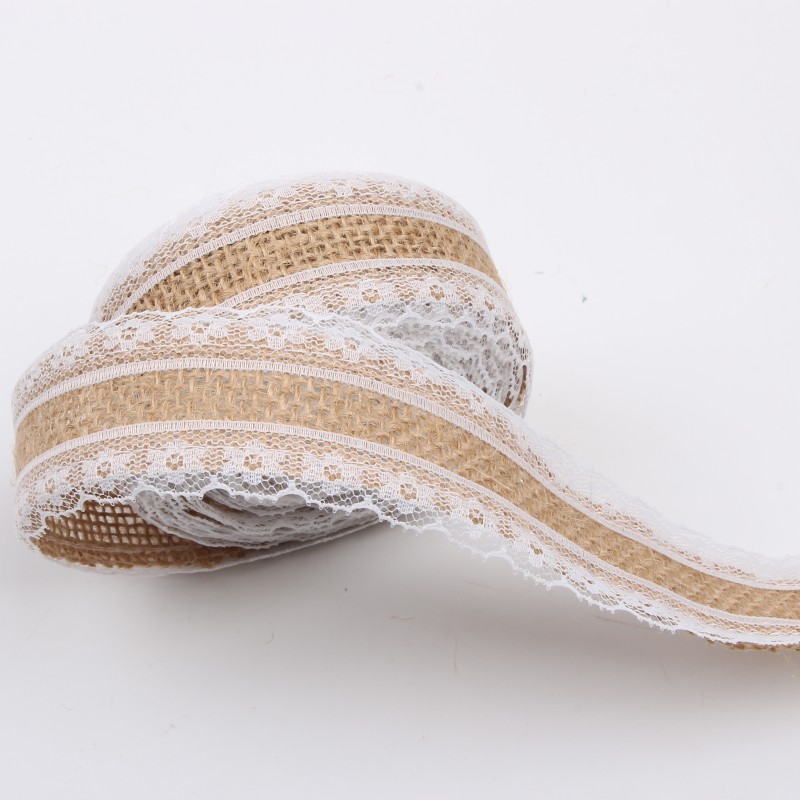 Accessory Handmade Lace Burlap Roll Trim, 10 Meters Per Roll