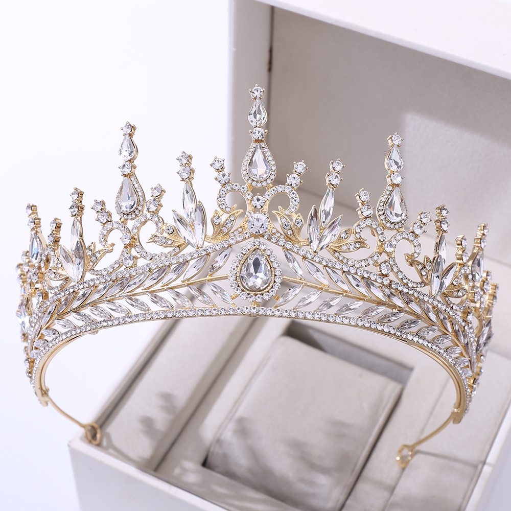 Baroque Crystal Bridal Tiaras Crown Big Rhinestone Pageant Prom Diadem –  Shehzadizevar