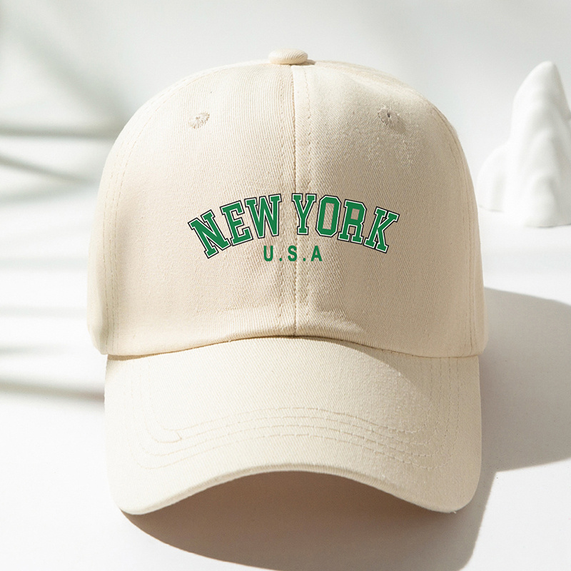 New York Usa Baseball Women Solid Color Washed Distressed Sun Hats