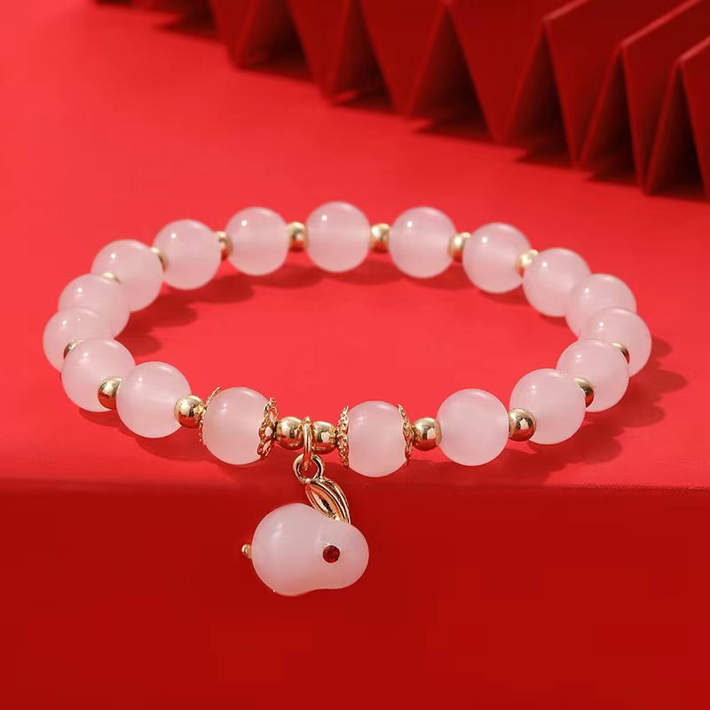 Beautiful 18K Gold Plated cute crystals bunny rabbit link chain Bracelet