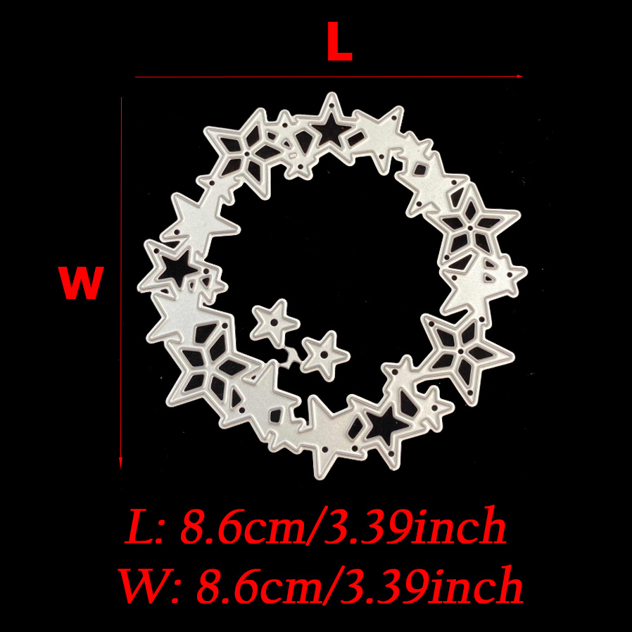 Circle Frame Star Cutting Dies Winter Metal Stencil Diy Scrapbooking Card Dies Gift Box Decoration Paper Embossing Dies