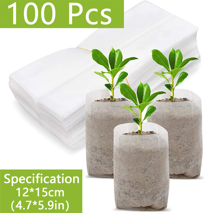 100pcs Nonwoven Fabric Nursery Plant Grow Bags Seedling Growing Planter  Planting Pots Garden Eco-Friendly Ventilate Bags - AliExpress