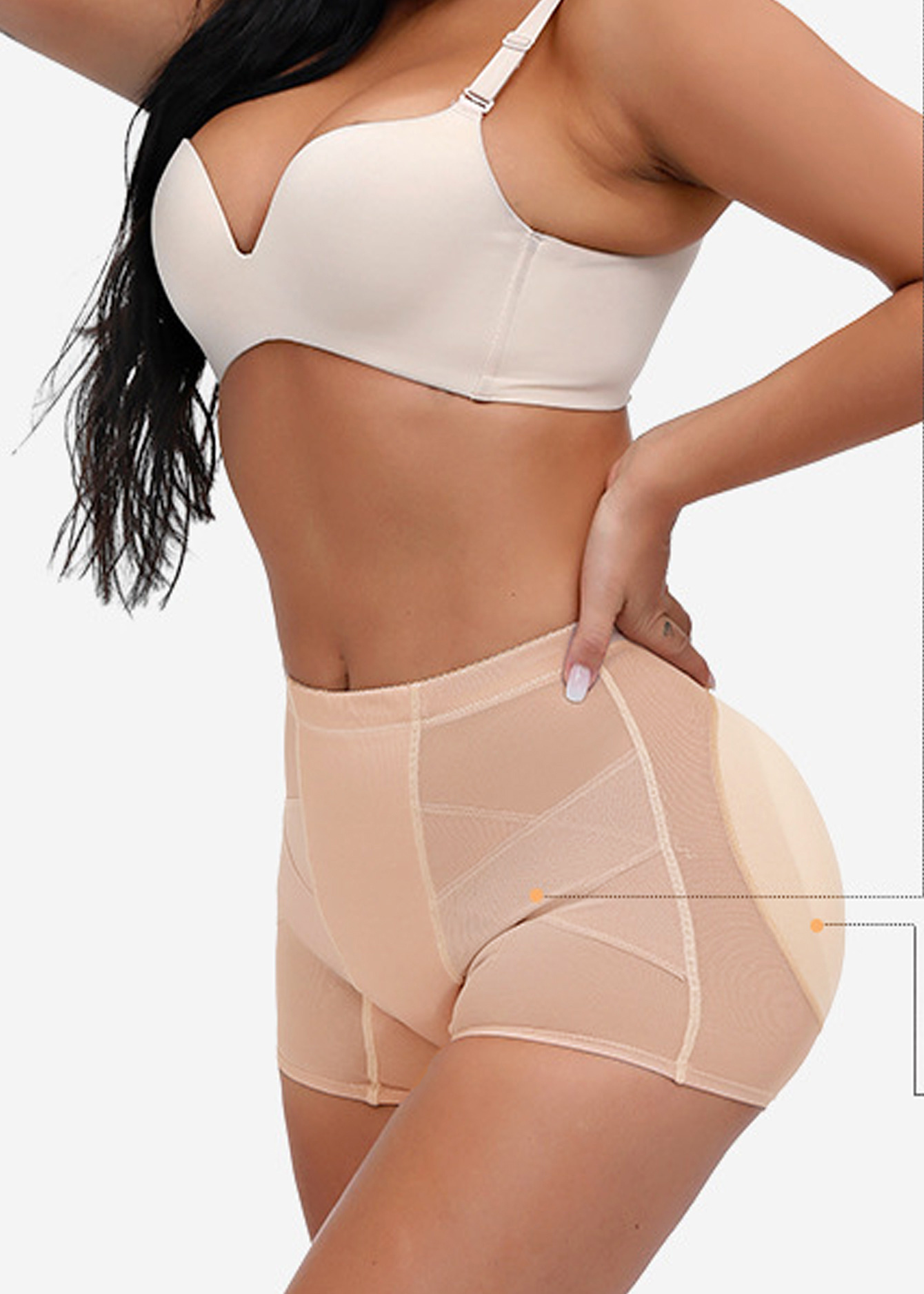  Bragas de control para mujer, con relleno de esponja, para  realzar los glúteos, calzones falsos para levantar glúteos, calzones de  glúteos falsos, con relleno, pantalones de levantamiento de glúteos (color:  beige