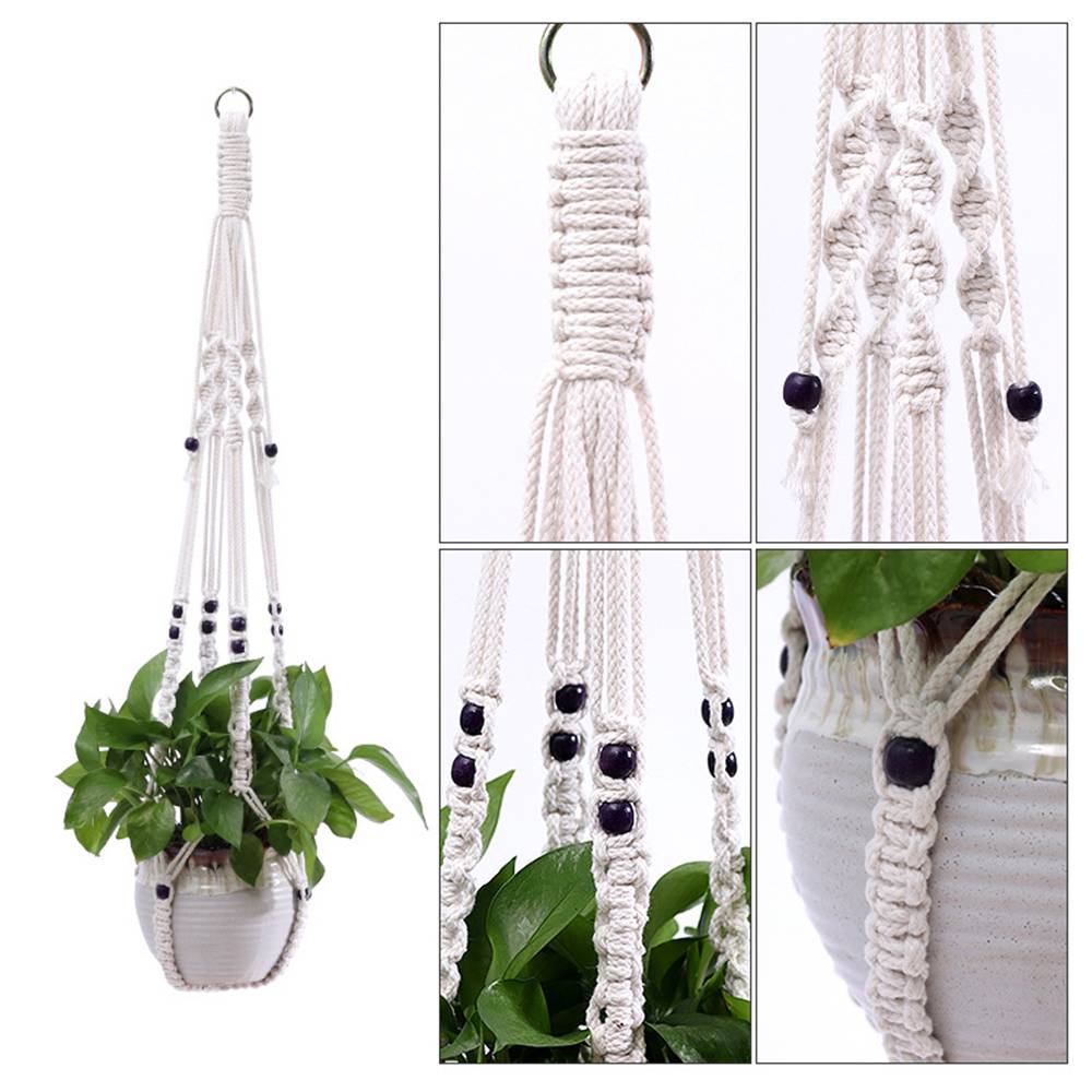 Woven Flower Pot Net Handmade Diy Plant Hanging Flower Pot - Temu New ...