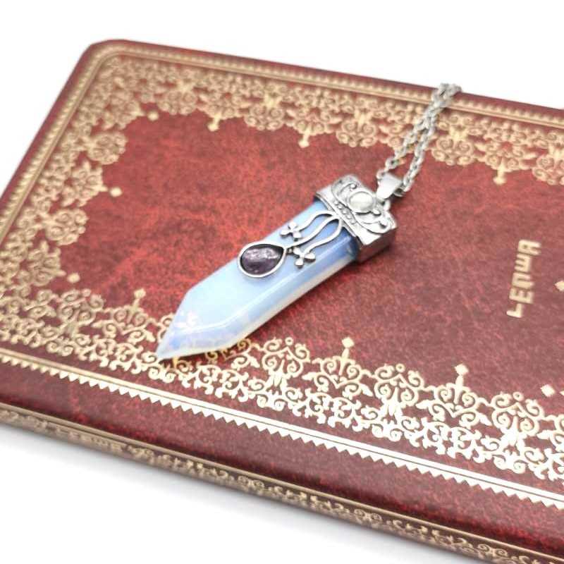 Chakra Arrow Shield Quartz Pendant Necklace