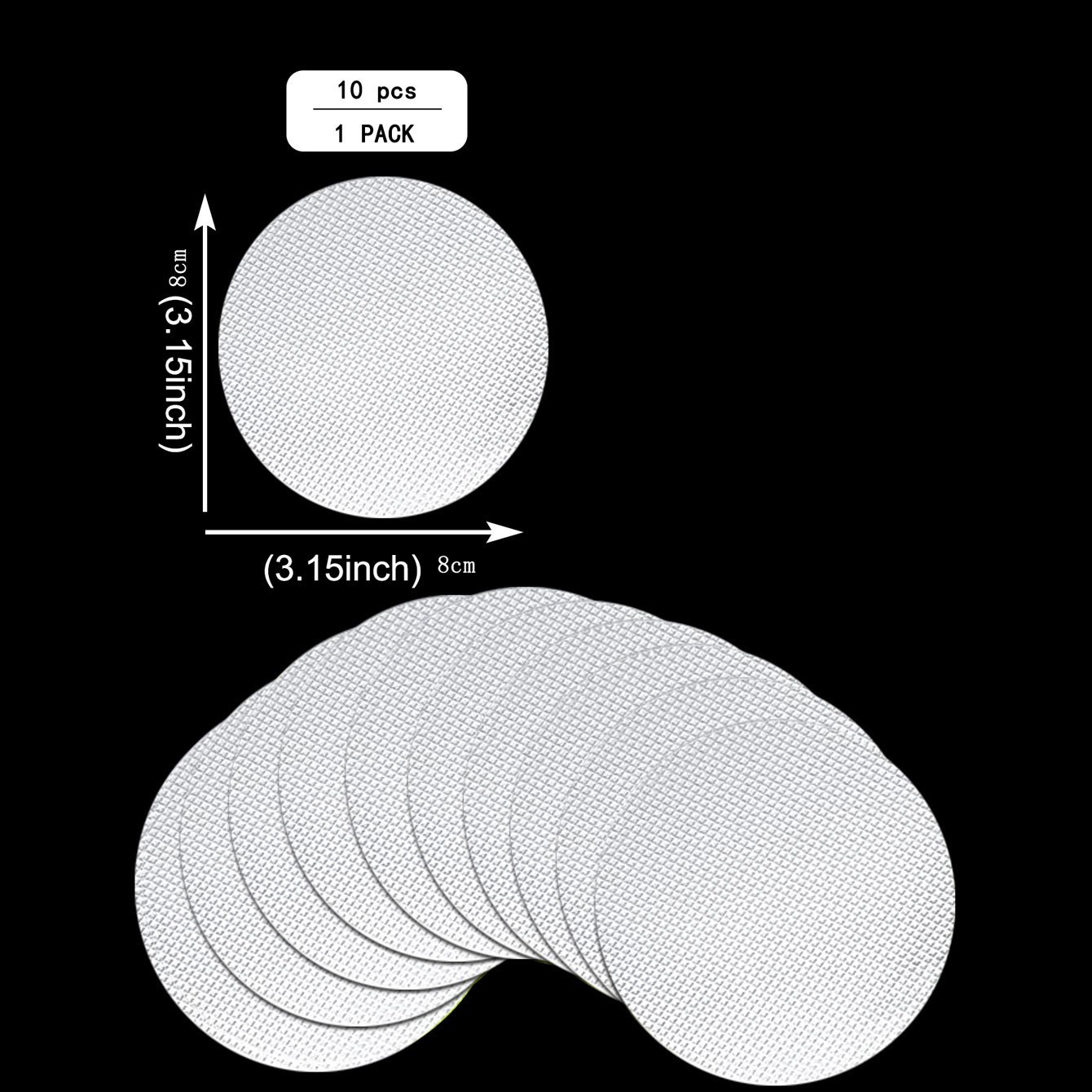 10 piezas de pegatinas antideslizantes, PEVA circular, transparente,  impermeable, escaleras, escalones, ducha, bañera, pegatinas  antideslizantes, cint