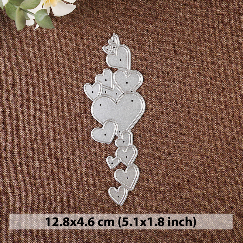 Metal Cutting Dies with Strip Heart Die Cuts for Card Making