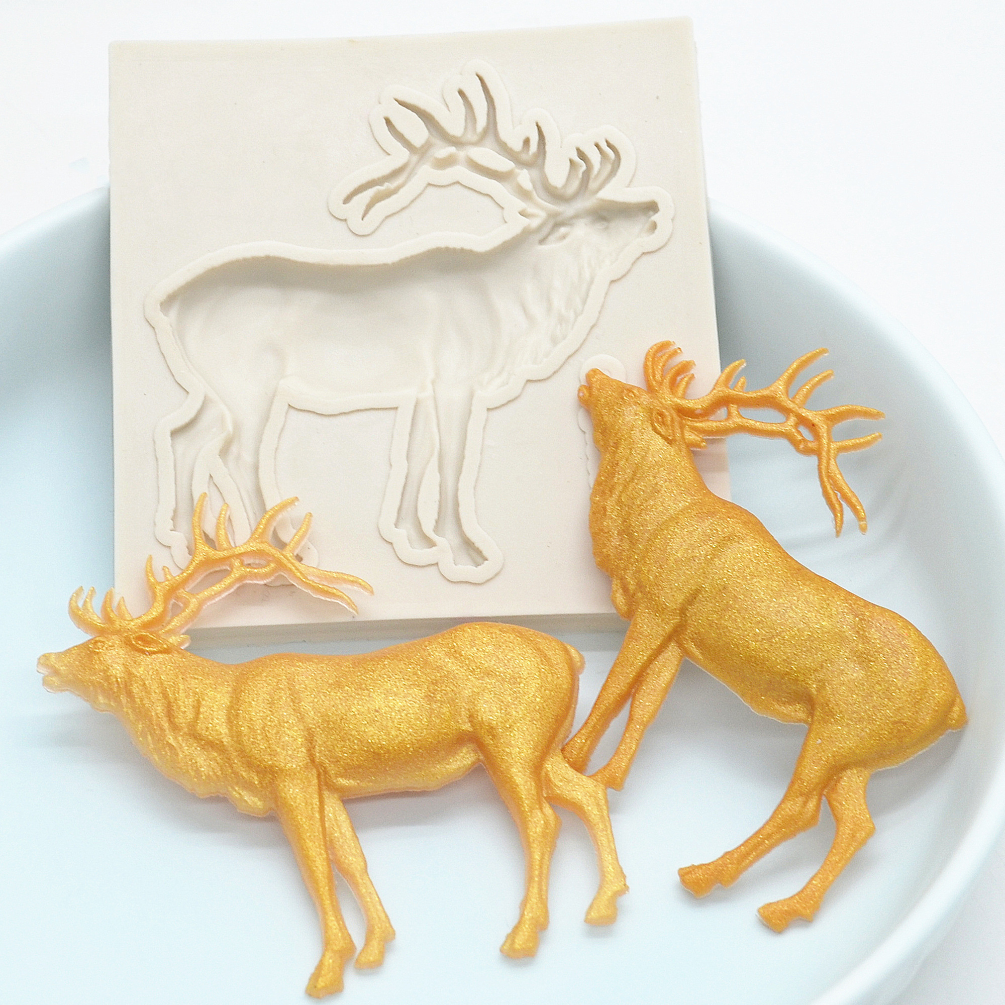 RFGHAC Christmas Deer Silicone Mold 3D Stag Head Fondant Molds Elk Mold For Christmas  Cake Decoration Cupcake Topper Candy Chocolate Polymer Clay Gum Paste Set  Of 3 - Yahoo Shopping