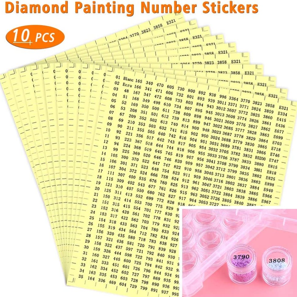 Artificial Diamond Painting Colorful Number Stickers Storage - Temu