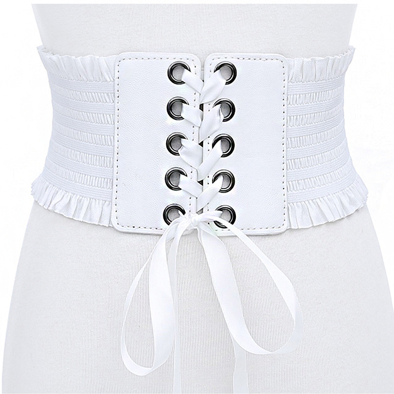 Pu Leather Wide Belt Women Lace Corset Belt Female Wedding - Temu