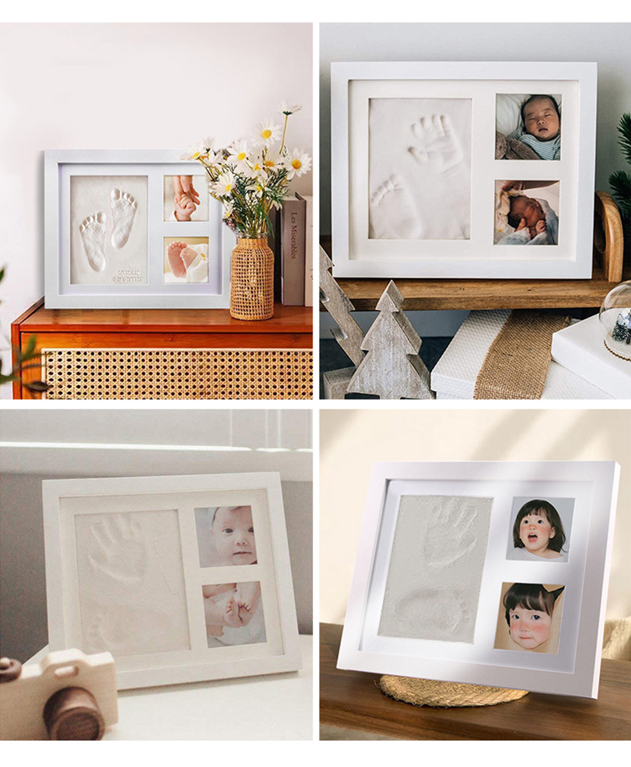 baby childrens growth diy photo frame baby impression mud photo frame babys handprint and footprint stage photo frame   souvenir halloween thanksgiving day christmas gift details 4