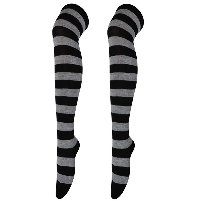 Rainbow Striped Colorblock Thigh High Socks Funny Cosplay - Temu Canada