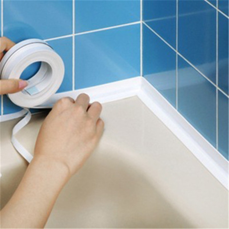 Kitchen Bathroom Self-Adhesive Caulk Strip Sealant Tape Toilet Wall Sealing  Trim