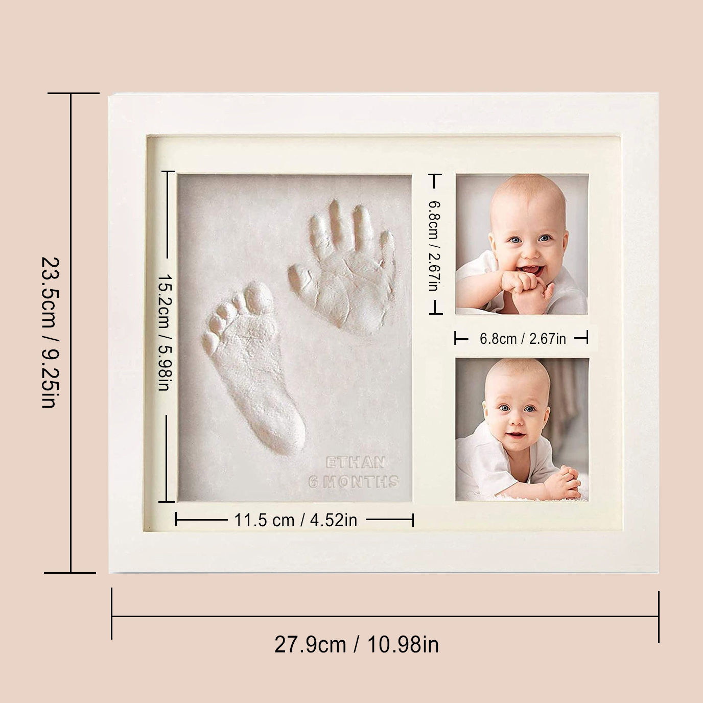 baby childrens growth diy photo frame baby impression mud photo frame babys handprint and footprint stage photo frame   souvenir halloween thanksgiving day christmas gift details 6