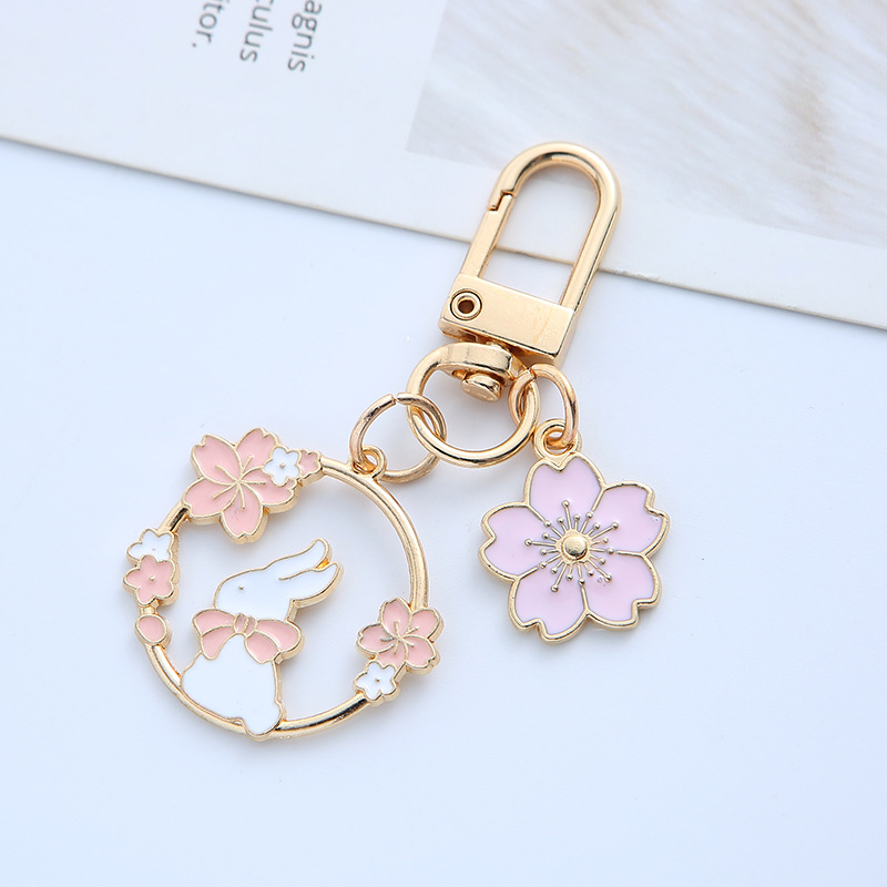 Cat Rabbit Bunny Keychain Women Men Cherry Keyring Car Bag Flower Pendent  Charm Key Holder Accessories - Jewelry & Accessories - Temu Belgium