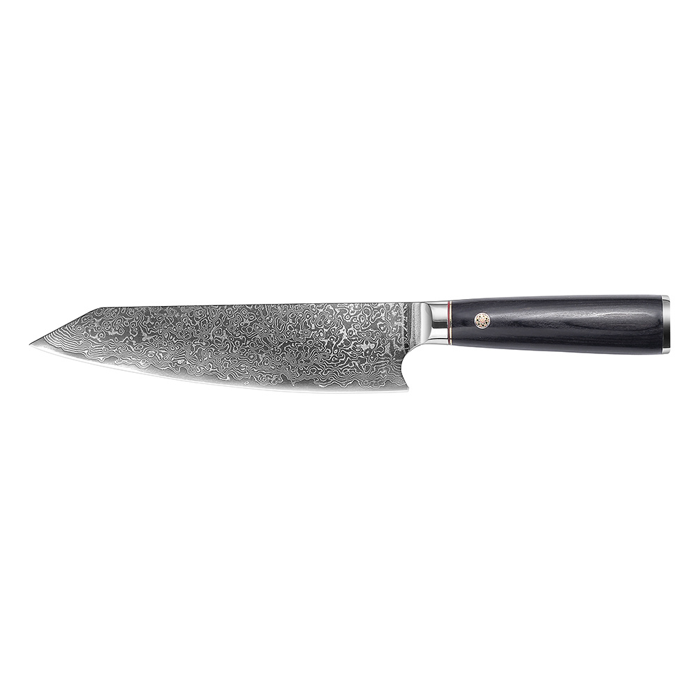 Master Maison Auténtico cuchillo de chef de acero Damasco de 8 pulgadas con  mango de madera de espiga completa, funda, piedra de afilar, caja de