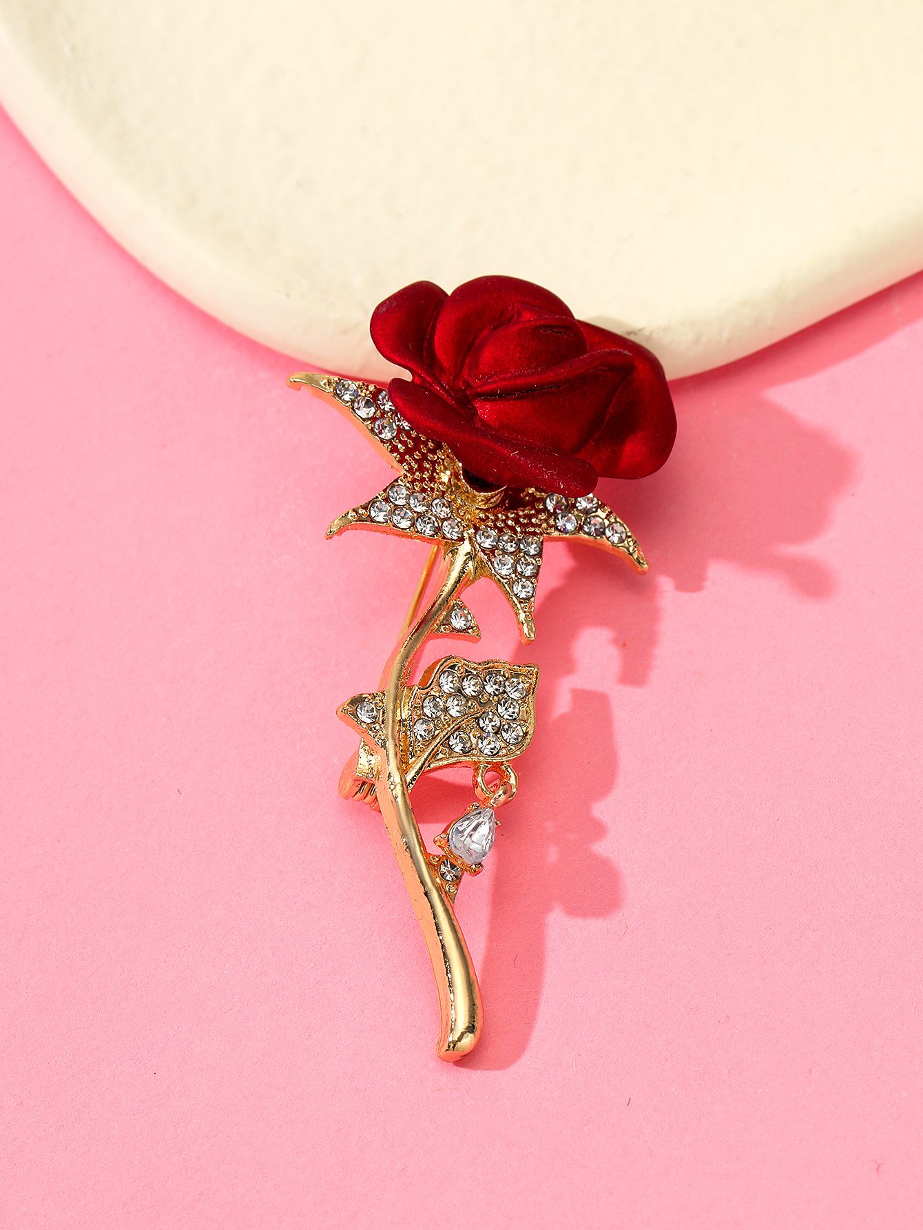 Red Rose Pins Flower Brooch Women Clothing Accessories