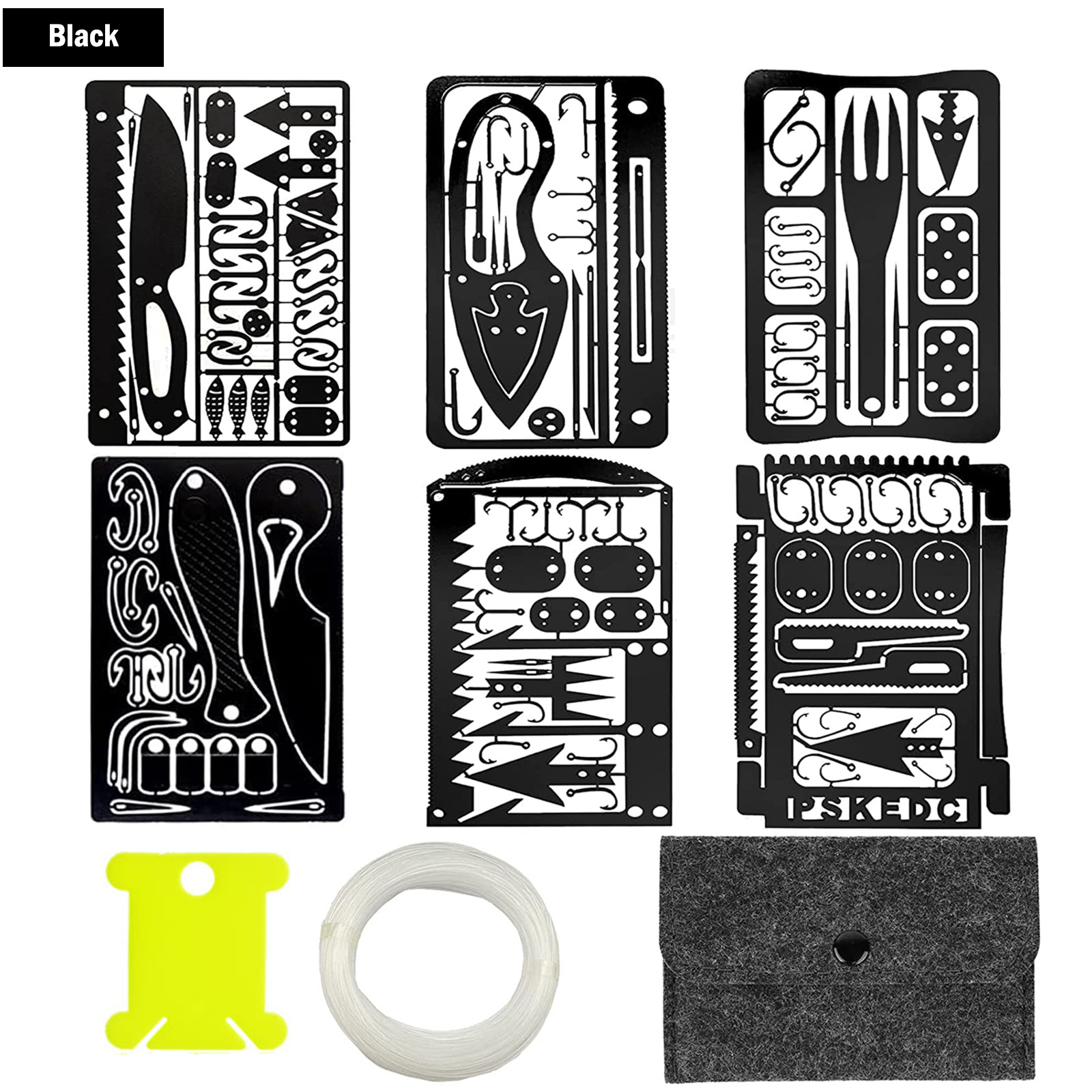 6 Piece Survival Card Multitool Edc Kit For Fishing Outdoor Hiking, Today's Best Daily Deals
