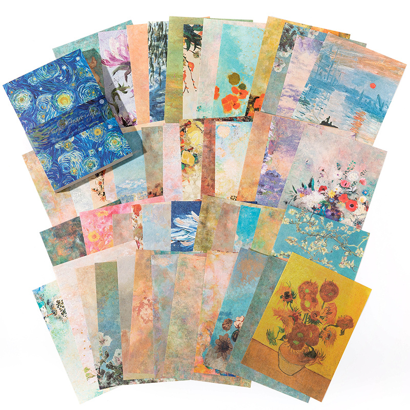  Collage Papers: 40 Beautiful Hand Painted. Collage Paper  Samples For Art Journals, Scrapbooks & Mixed Media Art.40 piece (Cool  Colors) : Handmade Products