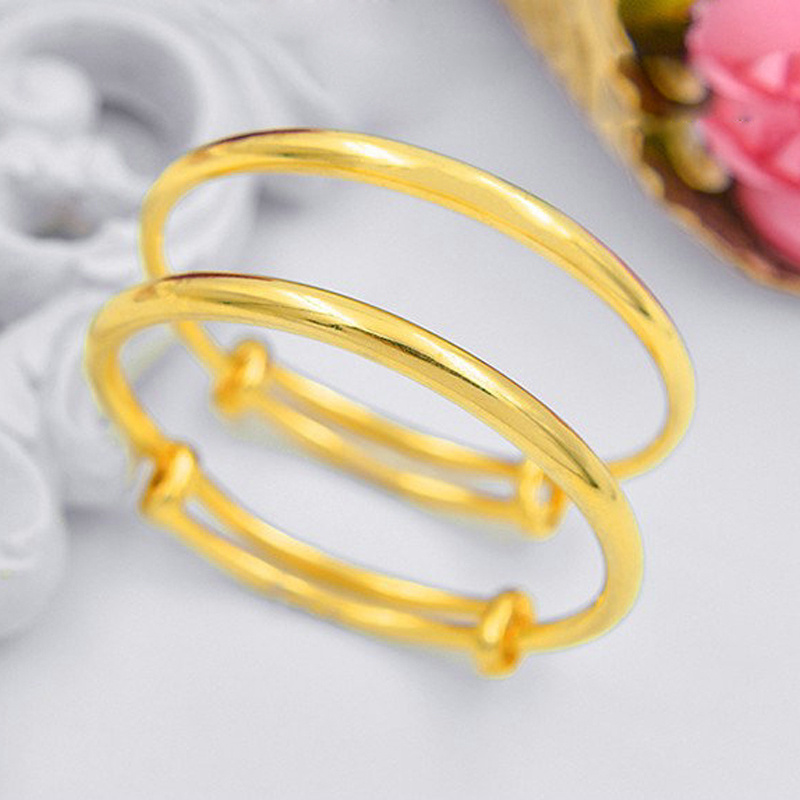 Trendy Gold Bracelet for Women Gift Girls Bracelets Kids Jewelry Baptism  Pulseras Mujer Girls Anklet Baby Armband Bangles A0108 - AliExpress
