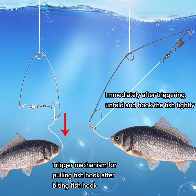 COPYLOVE 5/10Pcs Automatic Fishing Hook at top Speed, God Hook,Trigger  Spring Fishing Hook Setter Bait Bite Triggers The Hook to Catch The Fish  Automatically for Big Fish (5Pcs) : : Sports, Fitness