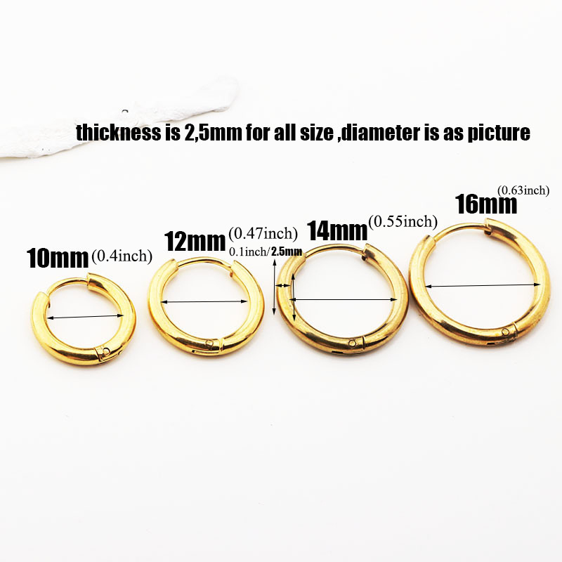 Hypoallergenic Stainless Steel Loop Huggie Hoop Earrings Temu