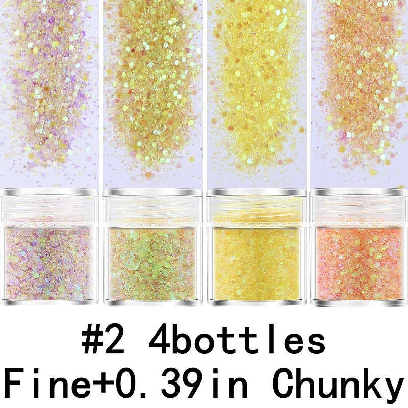 TCT-805 Matte Chunky Glitter Mix Sliver Foil For Nails and Hair Decoration  Wedding Festival Accessories poxy Resin Mold Filler