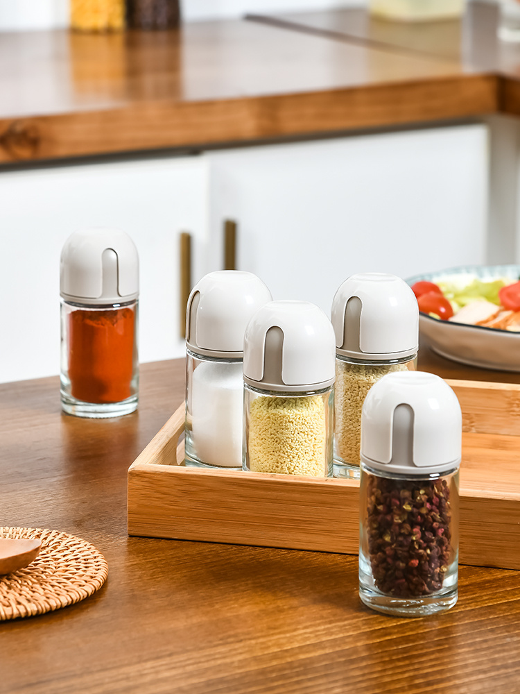 Kitchen Seasoning Bottle Set With Storage Box, Oil Pot, Salt Shaker, Pepper  Shaker, Honey Bottle, Vinegar Bottle