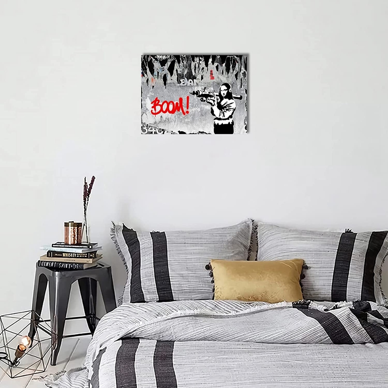 Canvas Painting, Tribute To Art Banksy Monkey Street Graffiti Canvas Print  Wall Art, Follow Your Dreams Animal Canvas Art, For Living Room Office Wall  Decor Home Decoration Framed Ready To Hang Bedroom