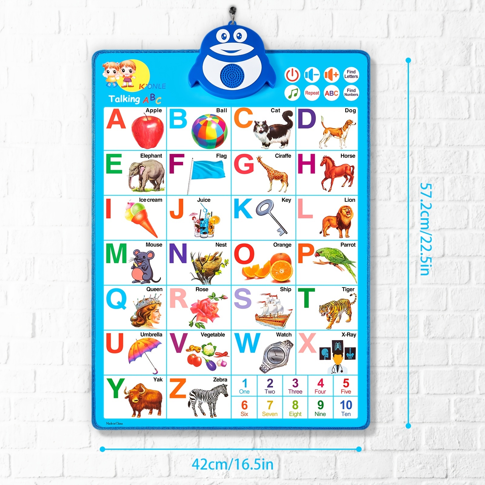 Alphabet Poster Learn My ABC Wall Chart Fun Children Educational
