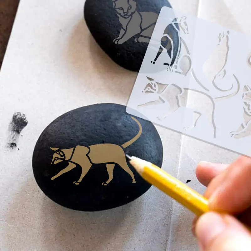 Stencil art for kids  DIY - Cat stencil for school student beginners -  Gyaneshwari 