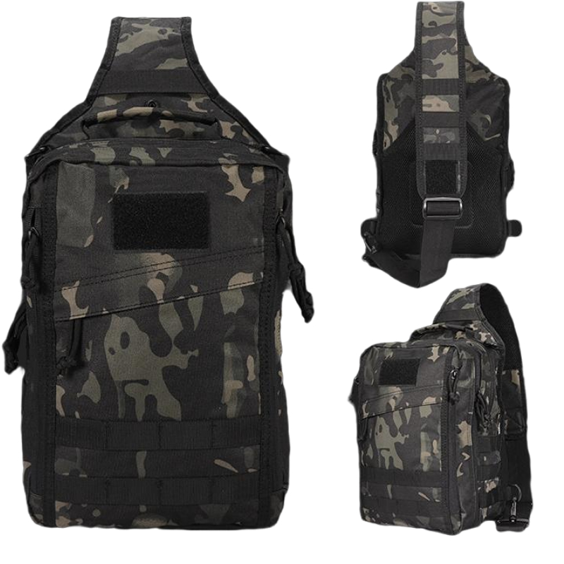 Borsa tattica militare in nylon nero con borsetta 24 ore interna