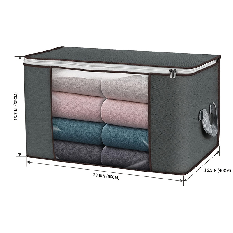 Leaveforme Blanket Storage Bag Foldable Space-saving Non-woven Fabric  Folding Stackable Blanket Storage Bag for Wardrobe