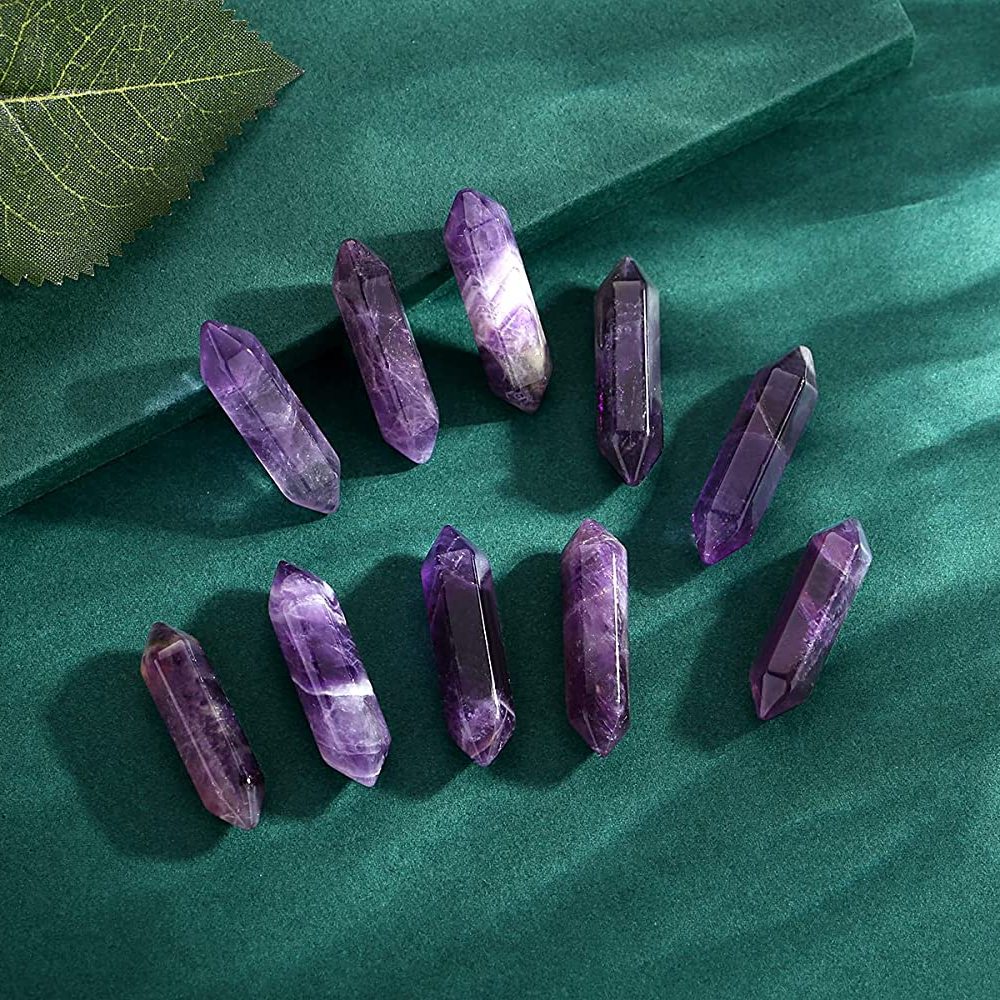 10 Pcs Crystal Necklace Healing Amethyst Crystals Carnelian Chakra