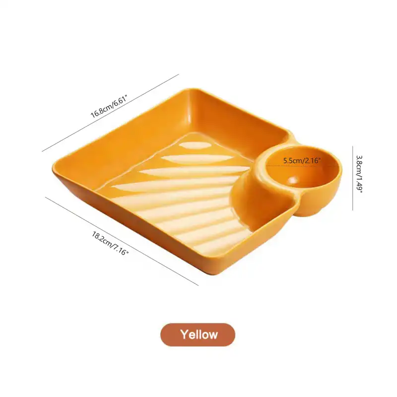 4pcs japanese sushi plates with vinegar sauce dish dipping bowl dumpling plate partition plate tray devider for chips buns fruits appetizer salad 4 colors details 3