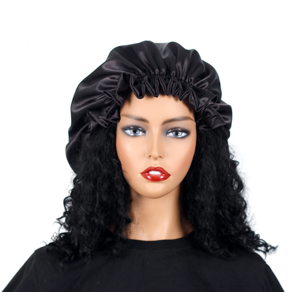 Extra Large Silk Bonnet for Women Double-Layer Satin Sleep Cap for Curly  Natural Frizzy Hair