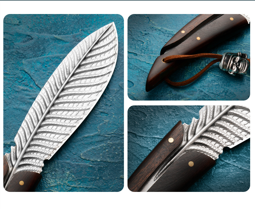 Huangfu Damascus Pattern Chef Knife Outdoor Camping And - Temu